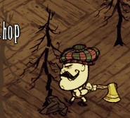 Wolfgang đang chặt một Thường Xanh trụi.