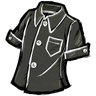 Рубашка с пуговицами (Buttoned Shirt) Common Рубашка с пуговицами наружу во всепоглощающе-чёрном исполнении. К счастью, ткань такая, что её не придётся гладить. Впрочем, в районе кармана мяться будет в любом случае.