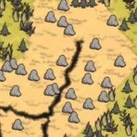Visualisation de rochers sur la carte dans un biôme Terrain rocheux