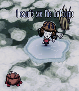 Frozen Ponds can be walked over and stood on.