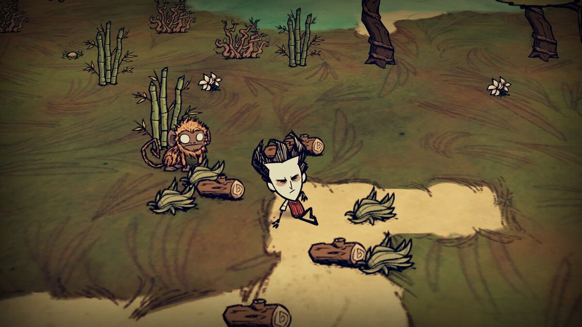 Донт старв персонажи. Don't Starve Венди. Живое бревно don't Starve together. Бревно донт старв. Don't Starve together бревно.