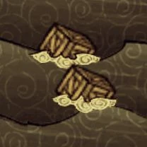 Caisses flottant sur l'eau