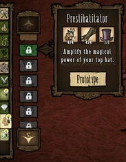 Окно создания предметов при помощи мыши