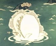 Une baleine blanche gelée