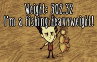 Wilson đang cân một con cá nặng.