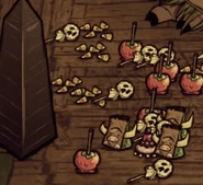 Различные сладости на земле