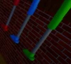 Pitcure of the golf clubs found in Riffraff's lair.