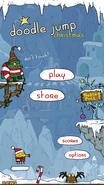 Main menu for Doodle Jump Christmas Special