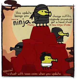 Doodle Jump Ninja: Flying Monster