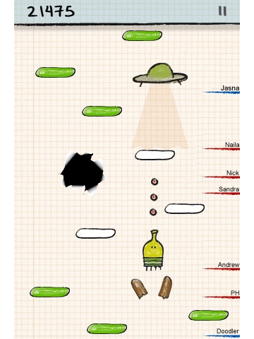 Doodle Jump from GoGy free online games - can you outjump the aliens?