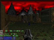 Outside, the megasphere secret is on the right