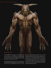 Concept art of Icon of Sin without its armor.