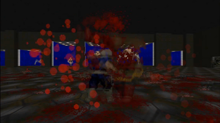 Chaingunner 1 - the Marine rips it in half, causing the Vanilla Doom death animation.