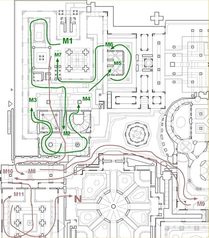 Fig. 4 - Map 13 walkthrough part 4, the NW region.