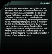 Hell Knight Codex Entry