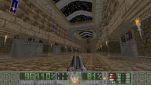 Screenshot of Map 10 ("Daemon's Sanctuary") in Eternal Doom IV.