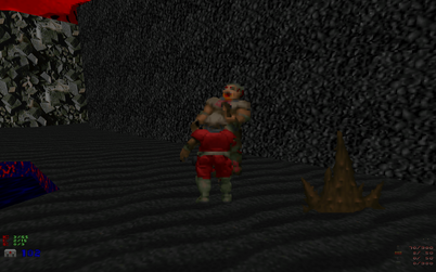 Zombieman 1 — the player lifts the Zombieman off the ground with both arms and tears its body in half.