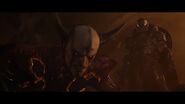 Ahzrak in his last moment as the Doom Slayer prepares to execute him.