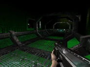 Blue key room, over glowing green goop