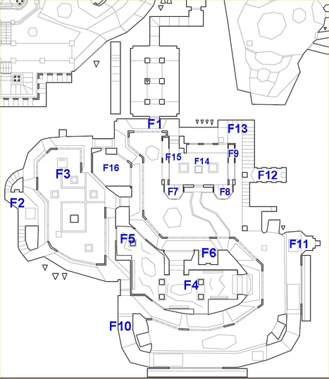 Fig. 2 - Map 13 walkthrough part 2, the south wing.