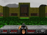 ...The nukage pool near the Yellow Door. Note the wooden door texture as opposed to the original steel "UAC" door.