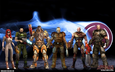 The team from Arenas, Mynx, Doom, Gorre, Ranger, Grunt, and Sarge