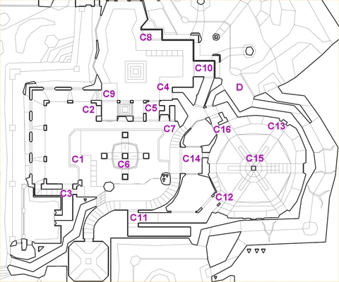 Fig. 1b - Map 13 walkthrough, the SE region.