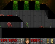 Screenshot of E1M4 in Doom 2D - Knee deep in the Dead