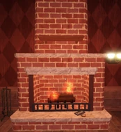 A key on a fireplace.