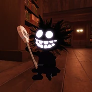 Sally holding a Skeleton Key.