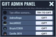 GiftAdminPanelScreen.png (268 KB) The Gifting Screen for the Admin Panel.