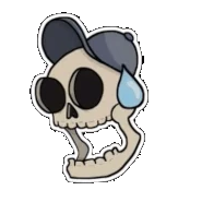 A sticker of Bob sweating. The sticker's name being "Nervous Bob".