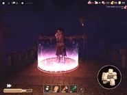 The Grimkeeper T-posing upon being crucified.