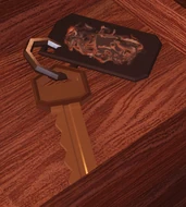 A key which has had its label scrambled by Dupe.