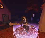 The Crucifix being used on The Grimkeeper.