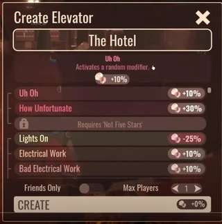 The old Modifier Selection menu for 