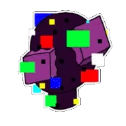 A sticker of Glitch. The sticker's name being "Glitch".