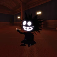 Sally holding a Battery.