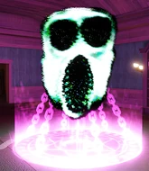 Ambush being crucified by a Crucifix with the Overgrowen Skin in one of the Devlogs.