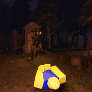 GroundskeeperGetsThatBag.gif (9.92 MB) The Groundskeeper encases a dead player in a sack.