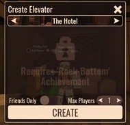 The Menu for The Hotel where players do not have the "Rock Bottom" achievement (After The HUNT update, but before The Content update).