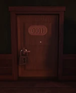 The locked door in The Reception.