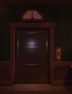 The elevator in the Reception when you first enter The Hotel.