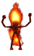 Figure on Fire in the Tower Heroes Crossover Event.