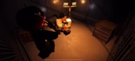 The elevator cutscene with two players in it.