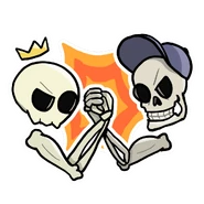 A sticker of Fracture and Bob. The sticker's name being "Crossover".