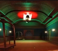 Ambush stuck in a chandelier.