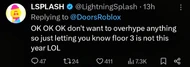 LSPLASH confirming that Floor 3 will not be releasing in the year 2025.