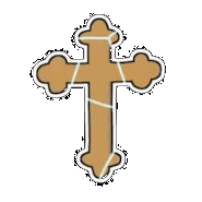 A sticker of a crucifix being used. The sticker's name being "Crucifix".
