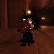 Sally holding an Alarm Clock.